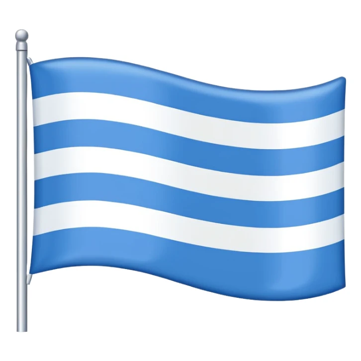 emoji Flag with 3 simple  horizontal lines: white, blue, white, equal one to another/ No other signs. lines equal. only 3 sticker