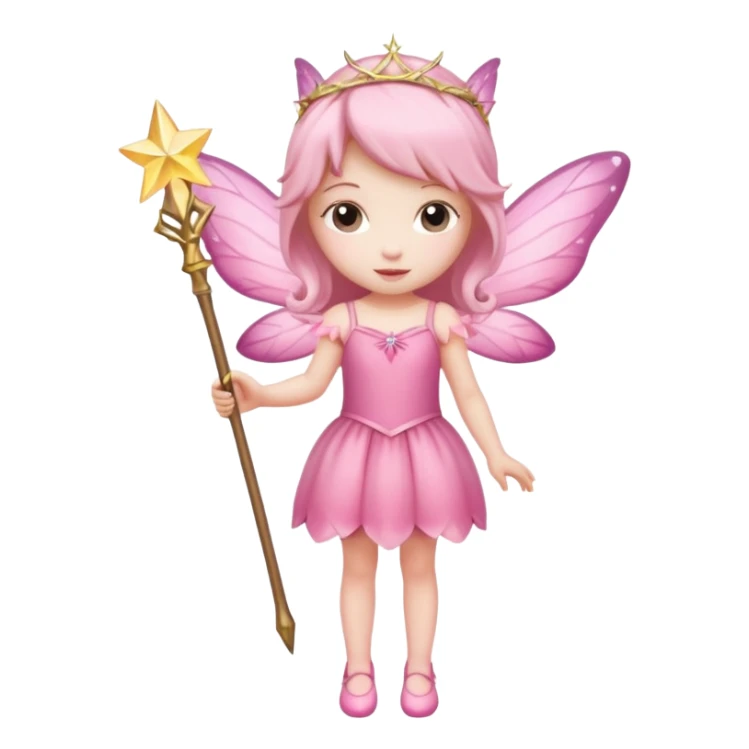 full body of little pink fairy sticker