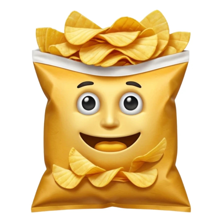 potato chips with taped mouth sticker