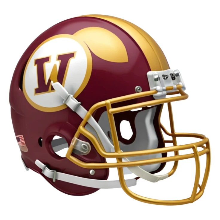 Washington Commanders football helmet facing right, emoji style sticker