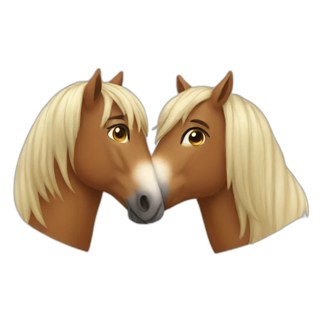 horse kiss sticker