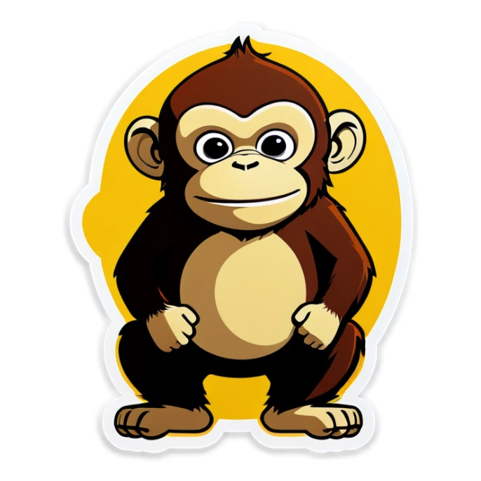 Fat monkey sticker