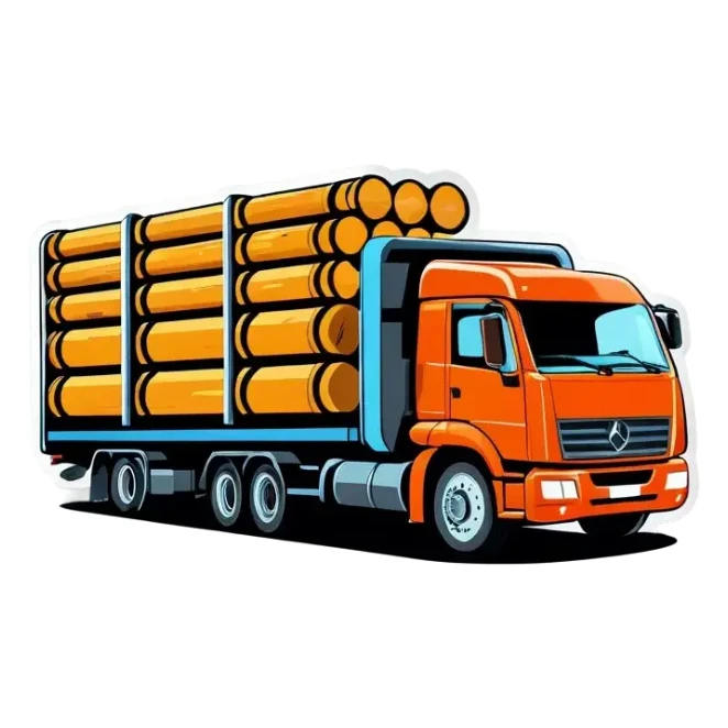 lkw mit holzbeladen rod sticker