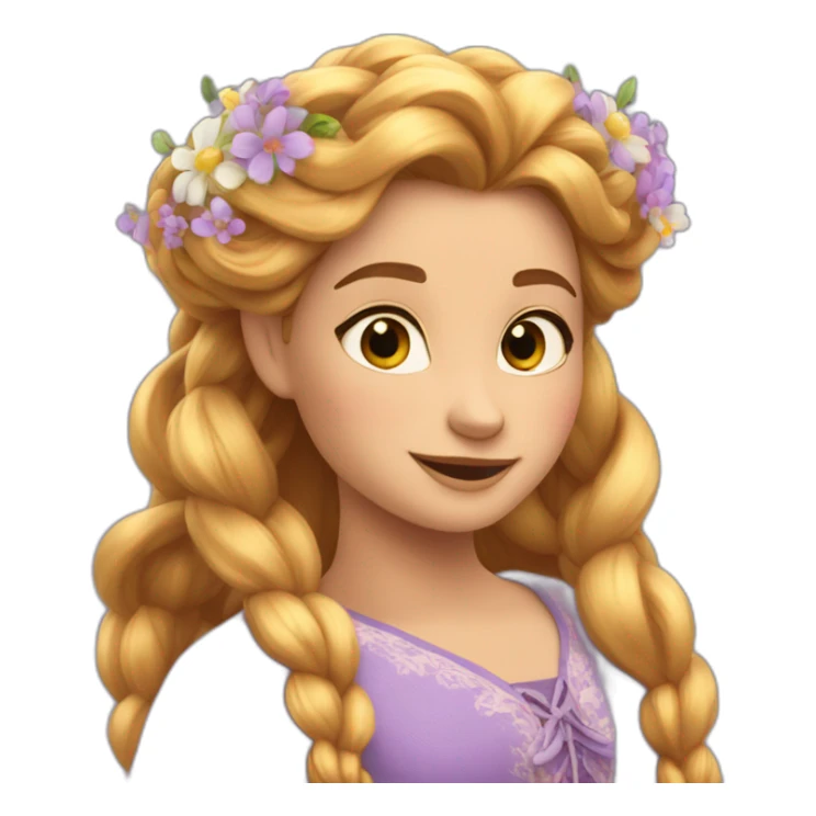 Raiponce avec des fleurs sur le cheveux sticker