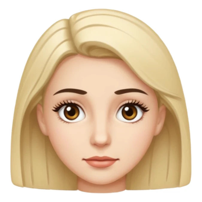 woman with short eyelashes, neutral expression sticker