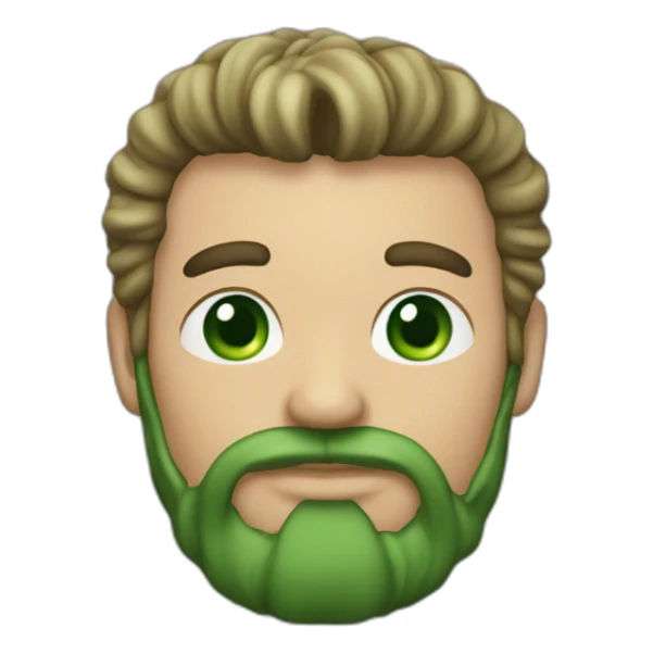 un hombre de pelo moreno con tupe y ojos verdes sticker