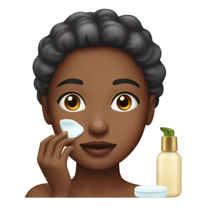 Girl wearing skin care sticker