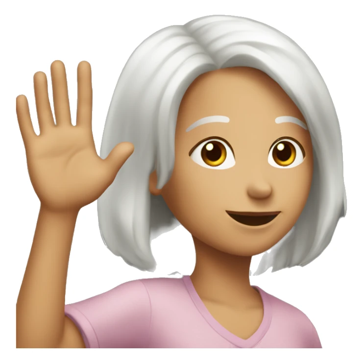 Older girl, waving to younger girl sticker