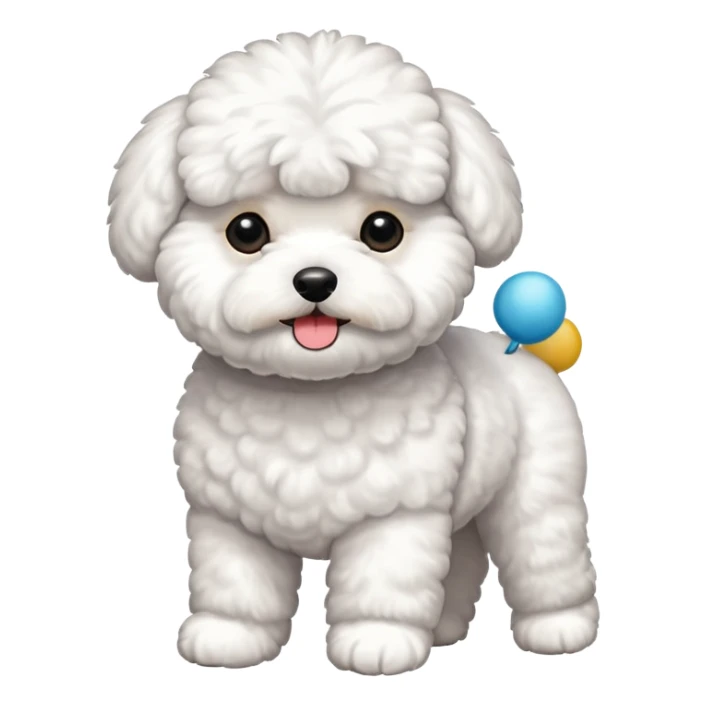 a full body of cute bichon frise sticker