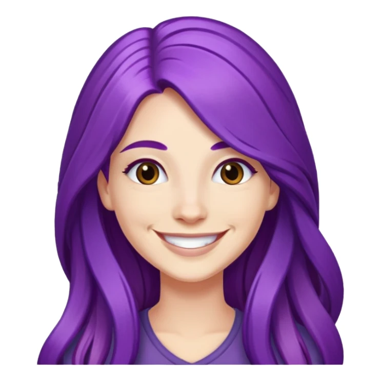 Dana Dawson cheveux long violet sourire sticker