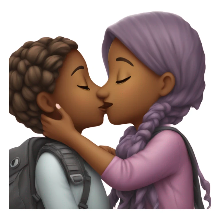 girl kissing girl sticker