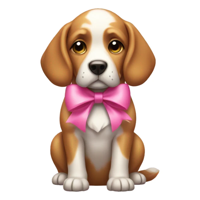 Dog with pink bow sticker