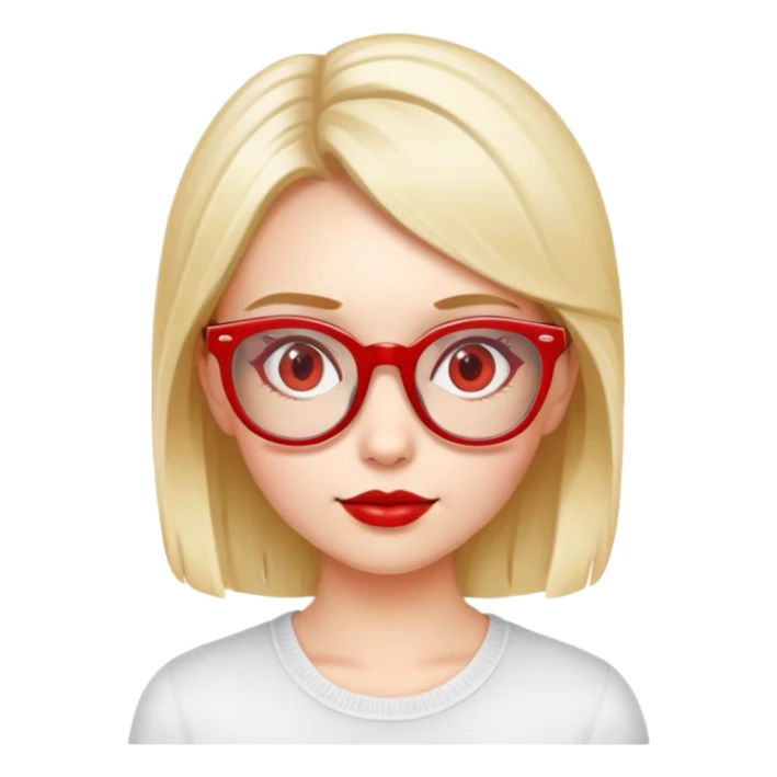 girl with red glasses portrait sticker