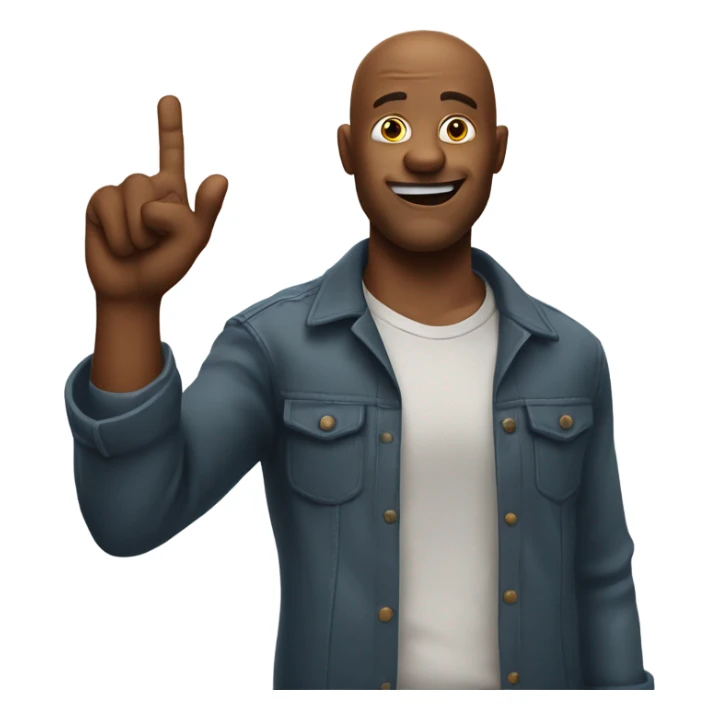 Man with an arm at 90° holding a two finger gun in the air sticker