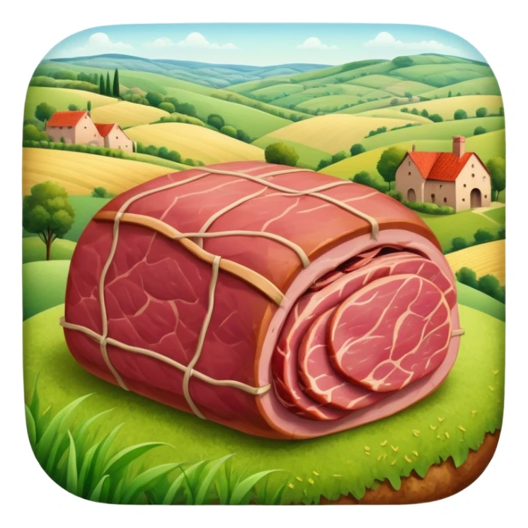 surrealist spam art meat french countryside landscape  sticker