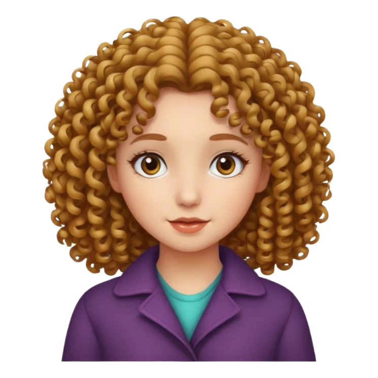 Girl with curly hair sticker