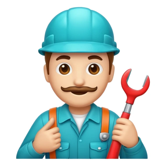 plumber emoji, turquoise color sticker