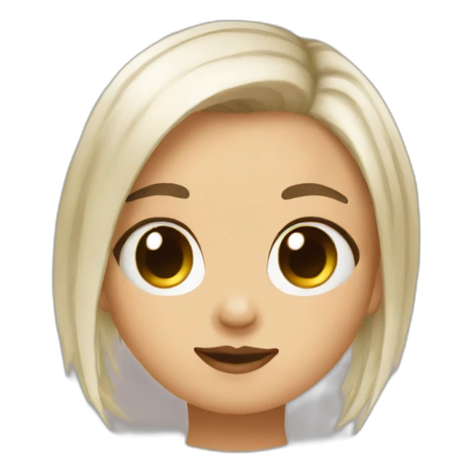 Cute chick with brown and white hair and a septum sticker