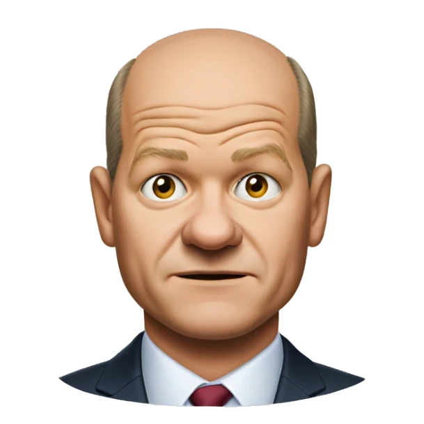 photorealistic Olaf Scholz shrugs sticker