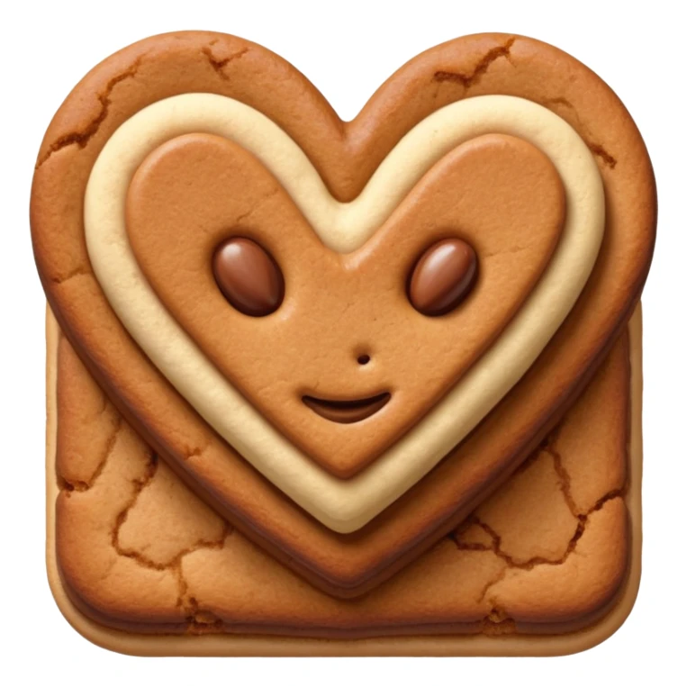 snicker doodle cookie with cinnamon powder on top in a heart shape cookie sticker