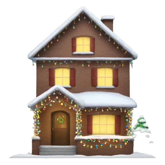 House with christmas lights  sticker