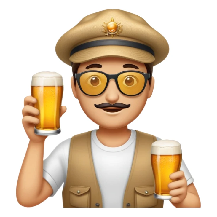 Pêcheur humain avec une bière sticker