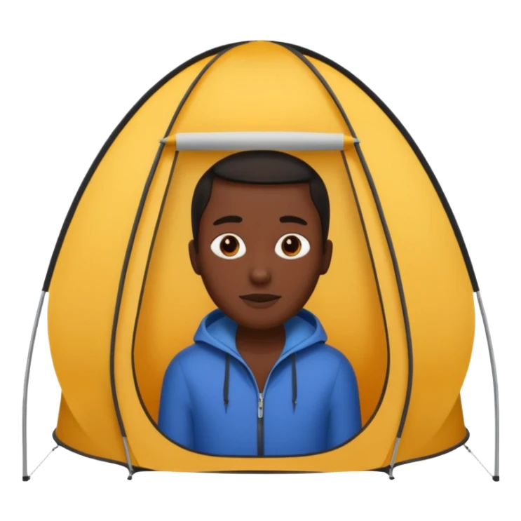 Tall Oval Narrow Pop up one person tent black sticker