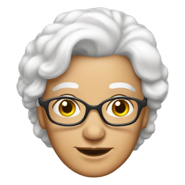 grand mere bronzee avec cheveux en carre blanc sticker