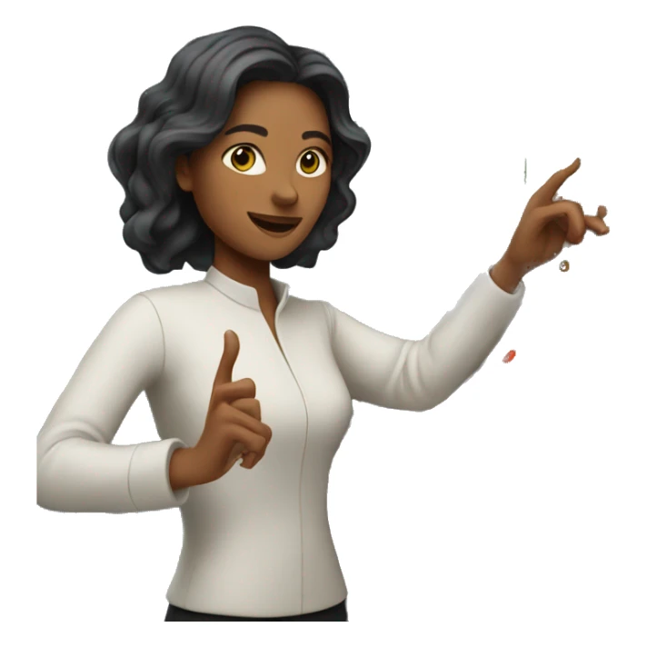 woman with hand on digital control panel  sticker