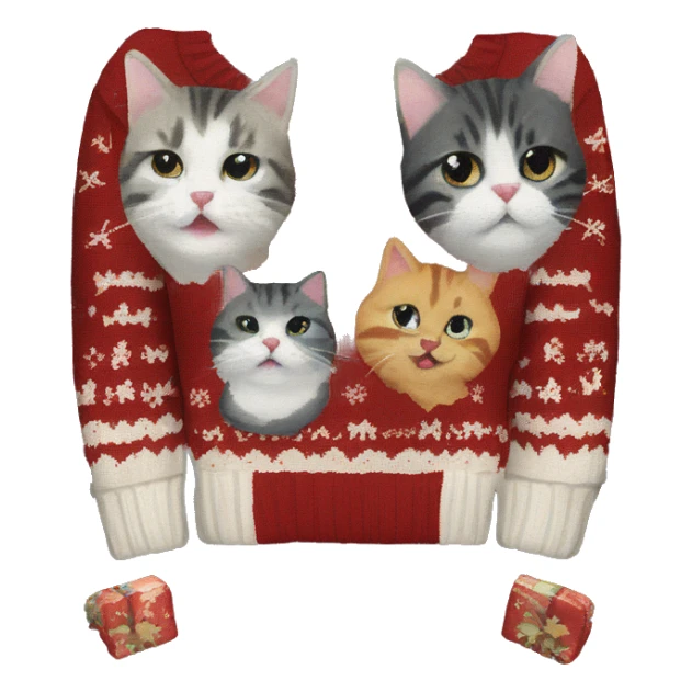 Christmas sweater of cats sticker