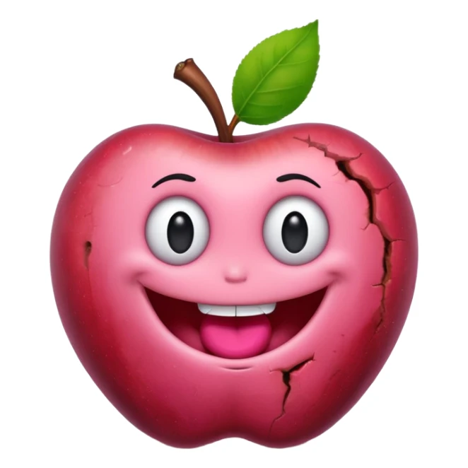 cute worm in ruined apple sticker