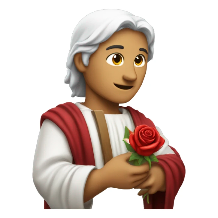 Dante Alighieri holding a rose in his hand sticker