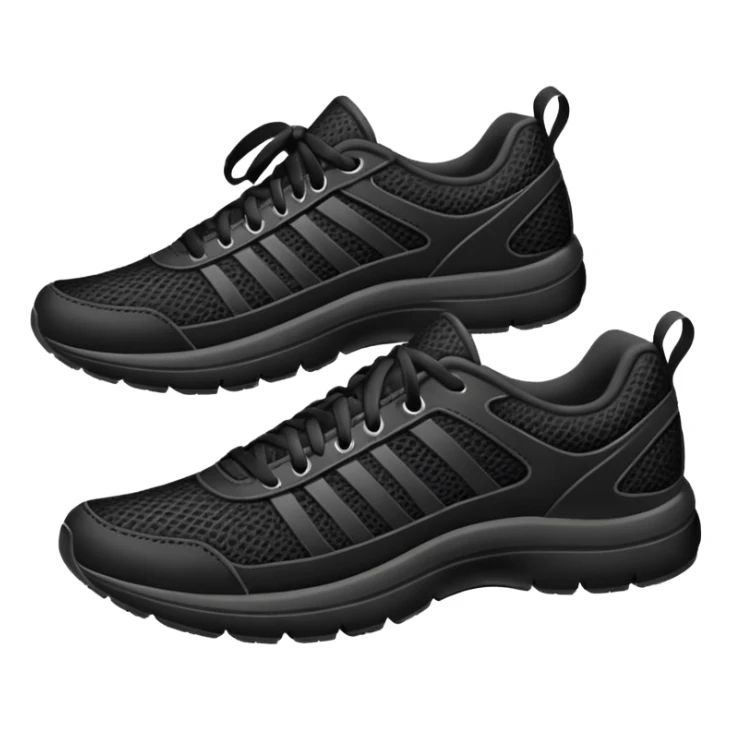 Make me an emoji of 2 black running shoes sticker