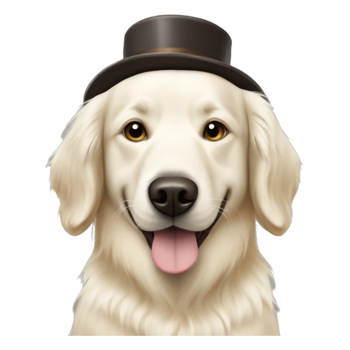 White golden retriever with an espresso martini sticker