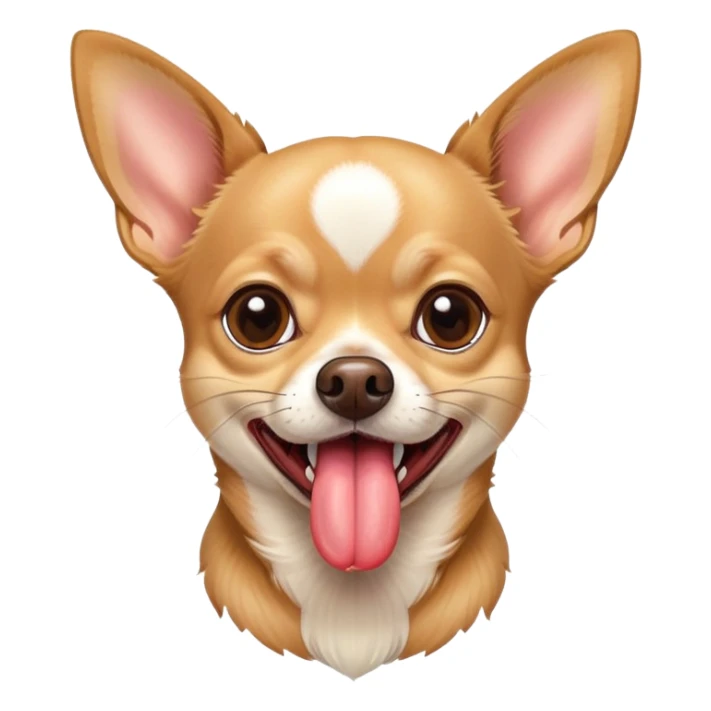 Chihuahua with tongue hanging out side of mouth sticker