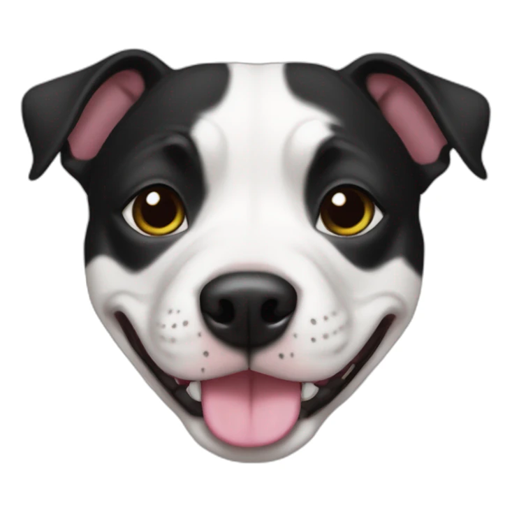 Black white Staffy smile female sticker