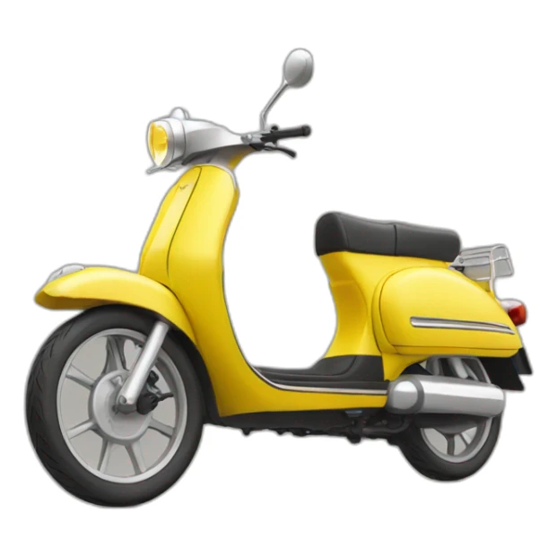 A left view of Yellow Moped with 2 mirrors  sticker