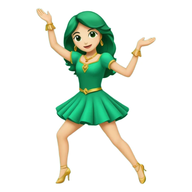 el numero 3 bailando en un fondo verde sticker