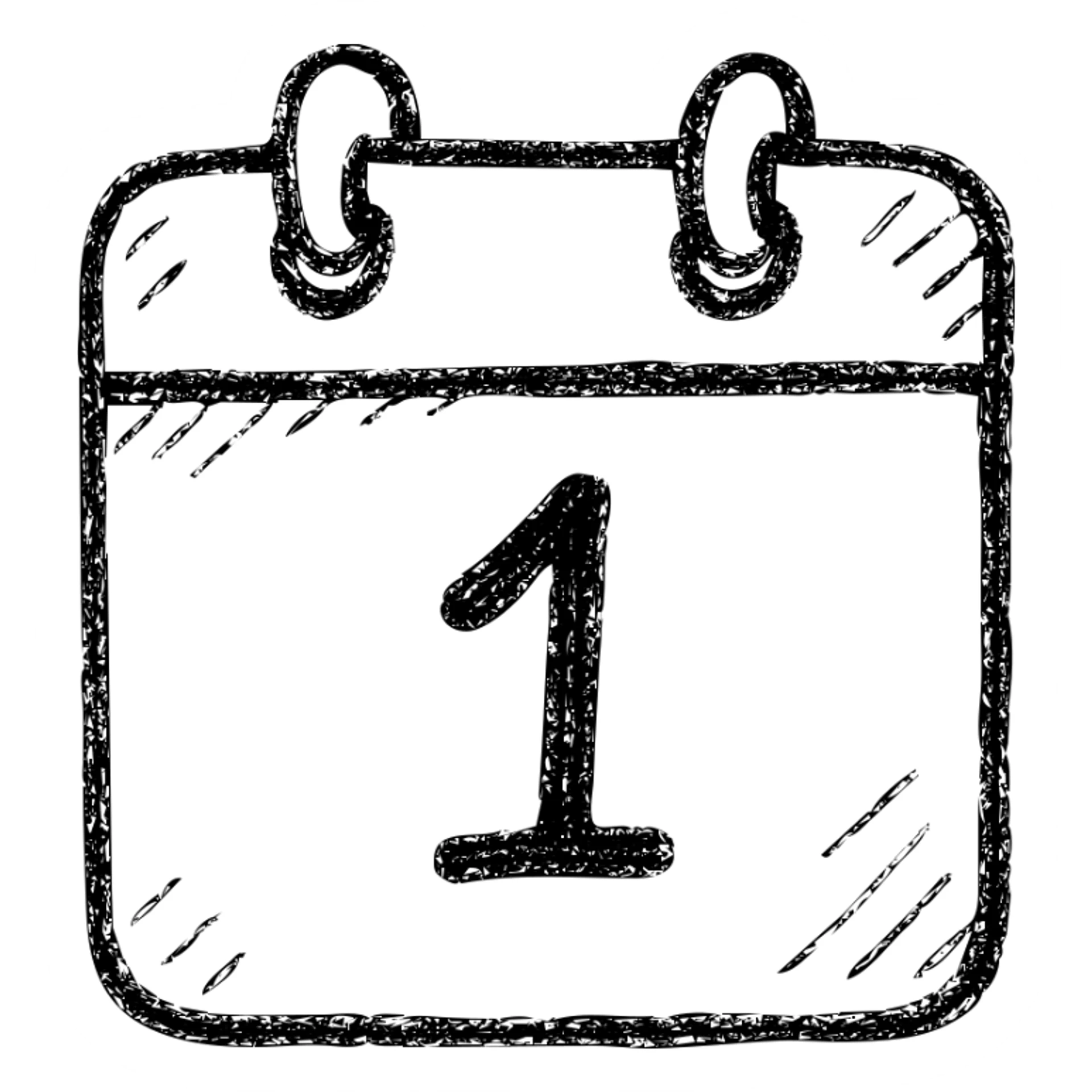 hand-drawn outlined icon logo for an open source self-hosted calendar app, inspired by Fantastical, playful calendar page sticker