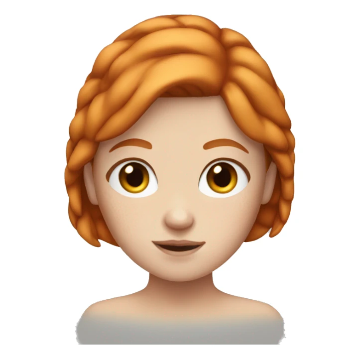 white girl with ginger hair and freckles with round head sticker