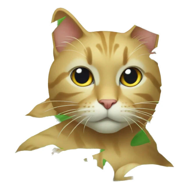 The cat is crouching in the bushes sticker