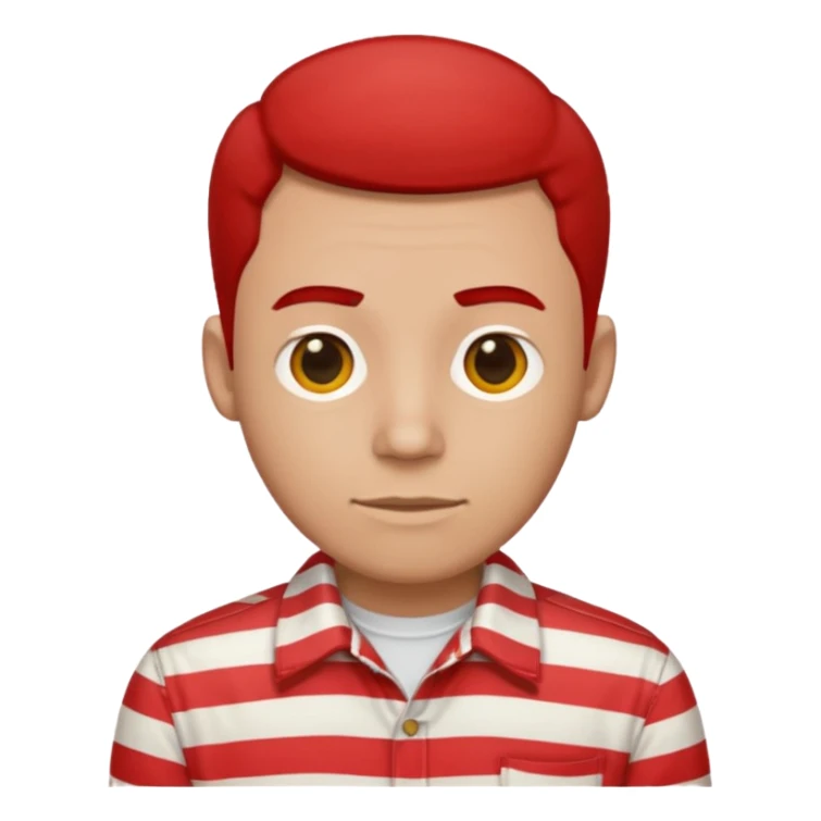 Man with red Striped Shirt not t shirt sticker