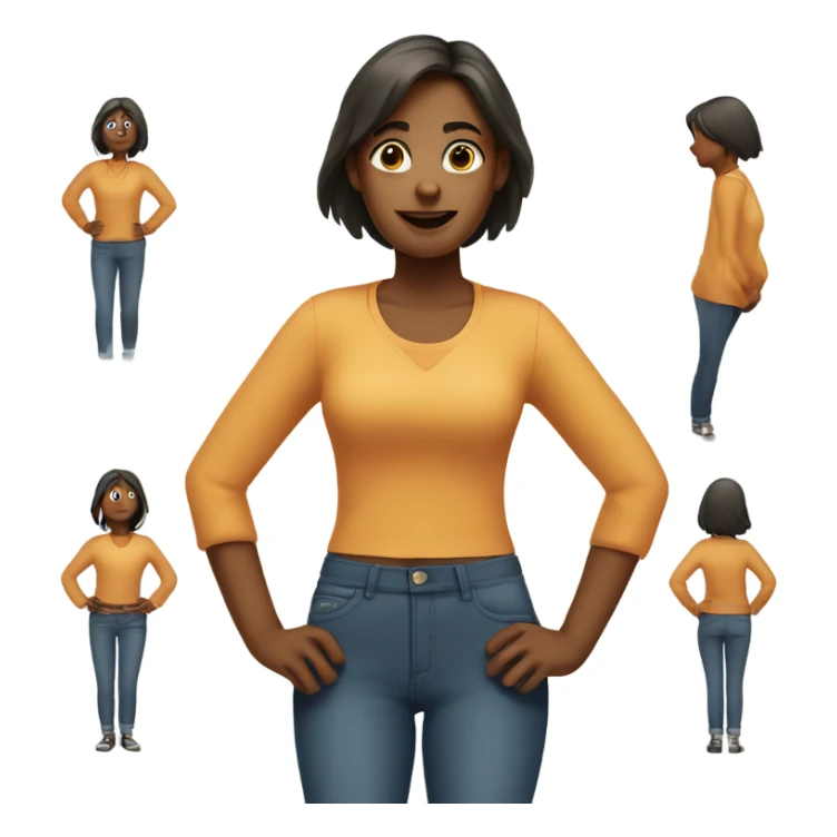 a girl standing with her hands on her hips sticker