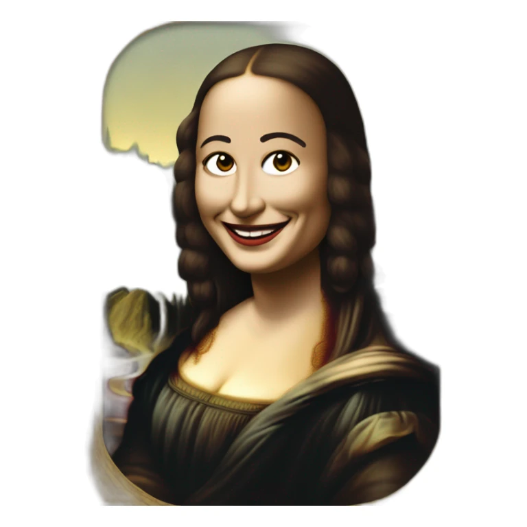 painting of the Mona Lisa smiling sticker