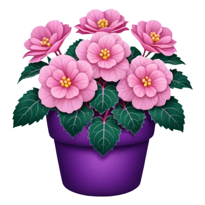 super realistic light pink and purple begonia sticker