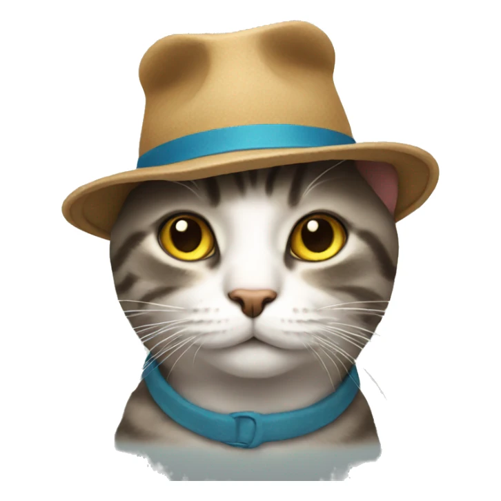 Cat wearing a hat sticker