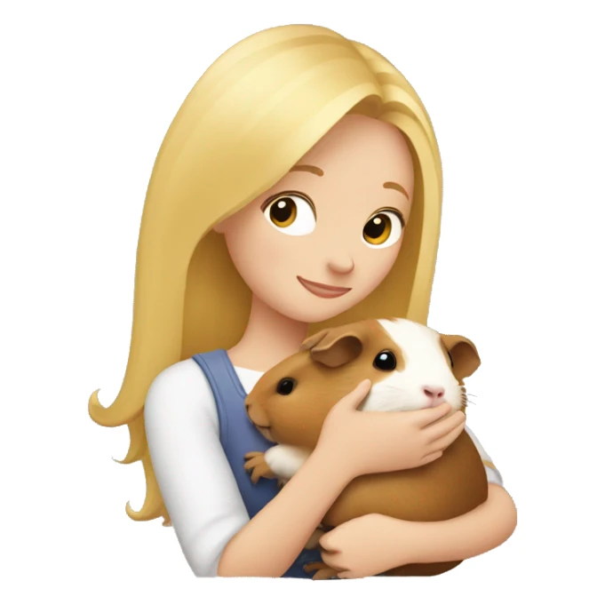 Blonde Woman hugging a guineapig sticker