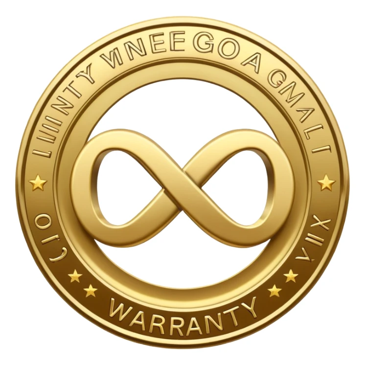 warranty seal with infinity symbol, lifetime guarantee badge sticker