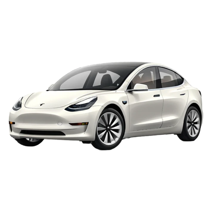 Tesla model 3 white. Icon. In a hurry, late  sticker