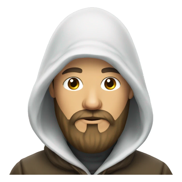 Russian man with beard in a hood covered with snow sticker